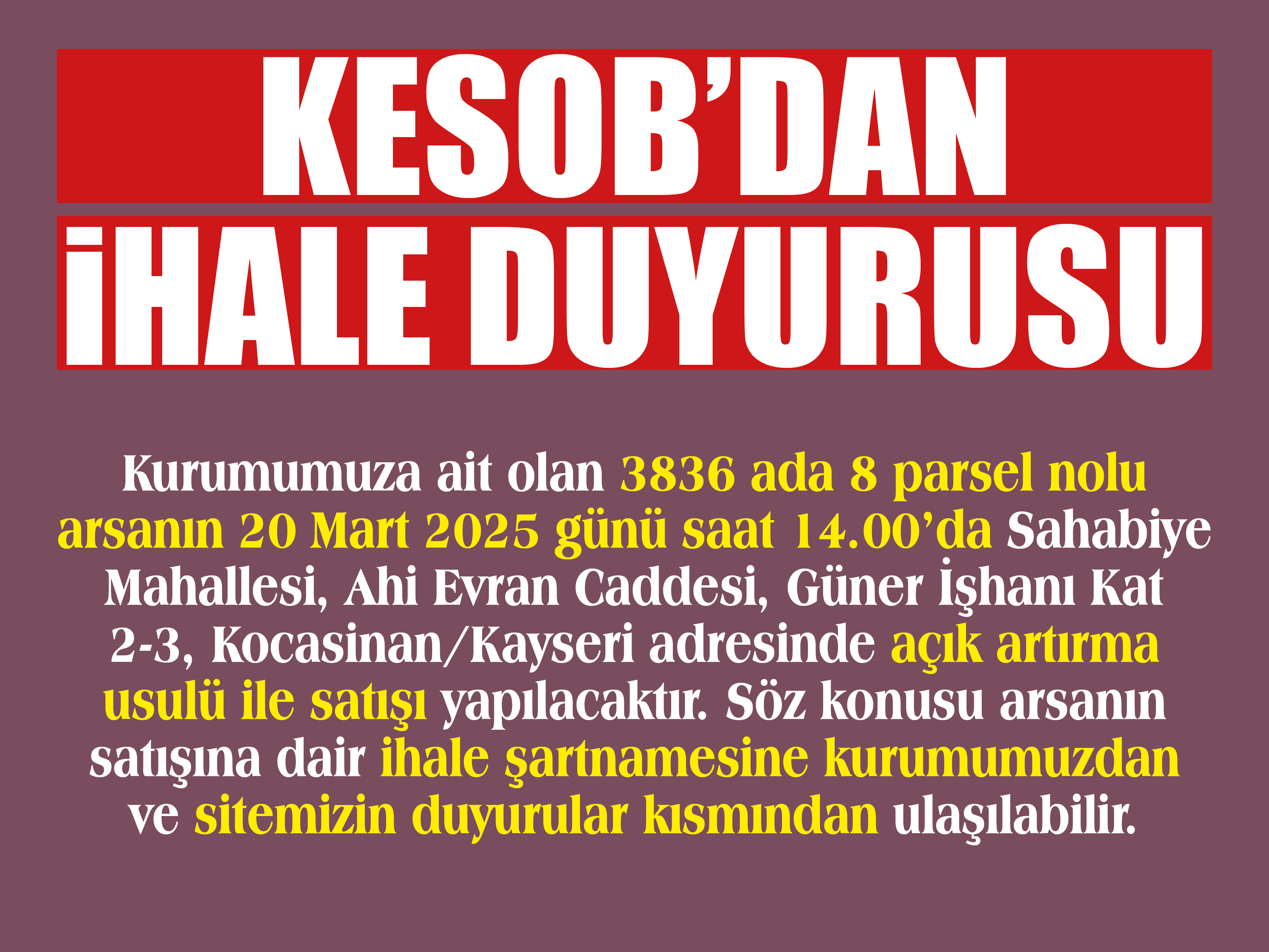 İhale Duyurusu